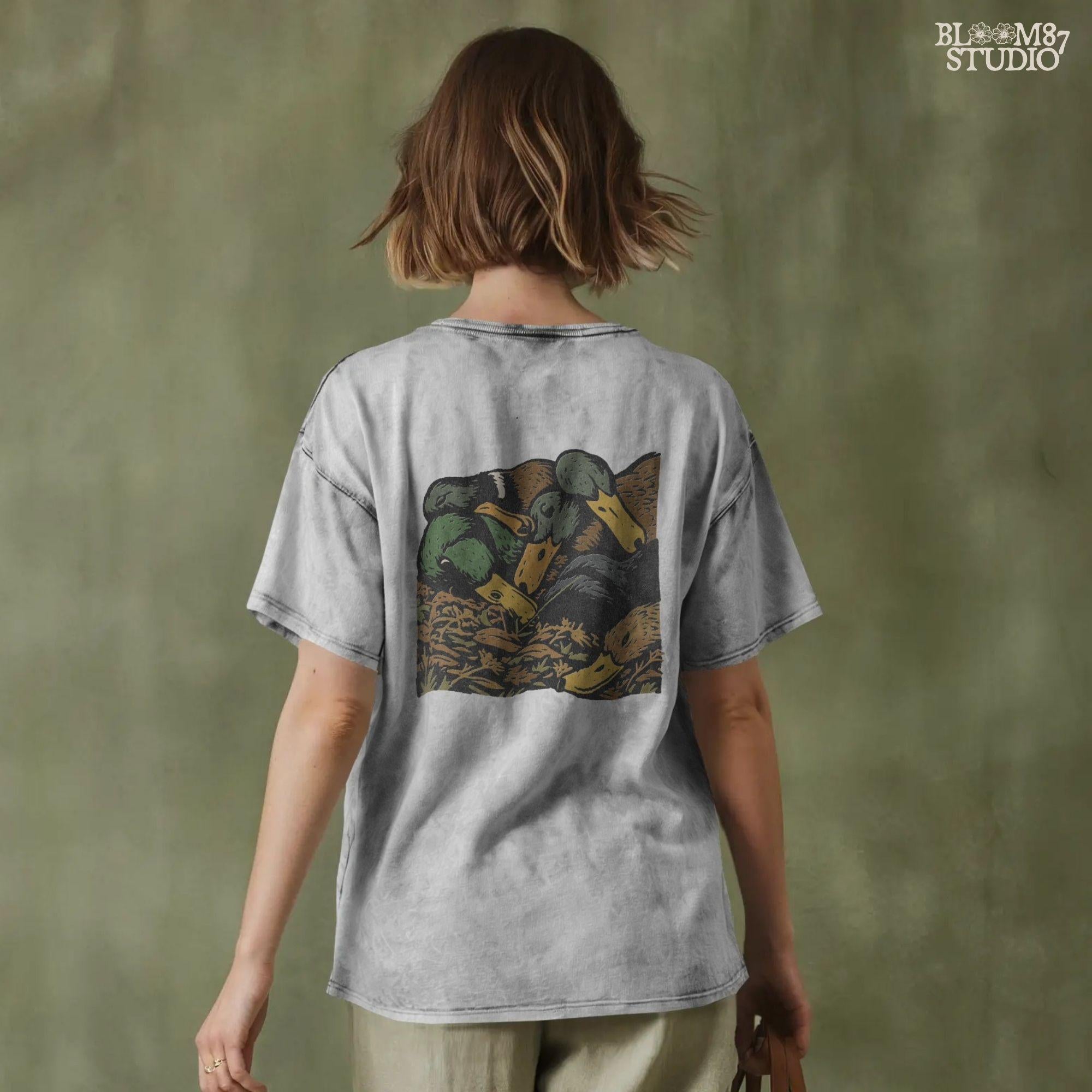 Solid Version:
Vintage illustration of multiple duck heads lying on the ground with rustic detail, sublimation PNG for hunting lodge decor and outdoor crafts.

Distressed Version:
Distressed artwork of several duck heads in grass, rustic hunting sublimation design for masculine lodge wall art and wildlife-themed crafts.