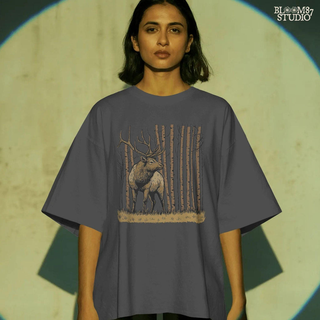Solid version:
“Elk with large antlers standing in birch forest on grass – rustic deer sublimation PNG for hunting and outdoor crafts”

Distressed version:
“Vintage distressed elk sublimation PNG of deer with antlers in birch forest – rustic hunting and woodland shirt design”