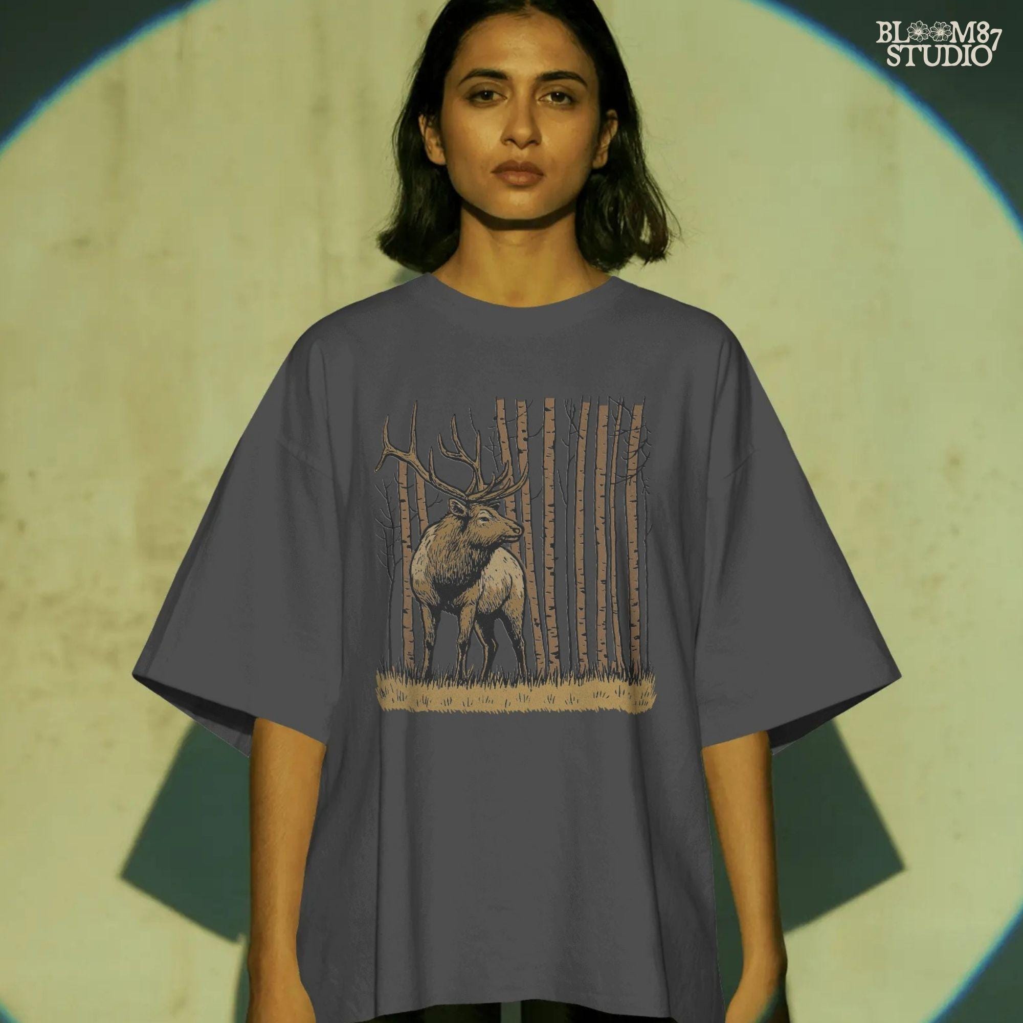Solid version:
“Elk with large antlers standing in birch forest on grass – rustic deer sublimation PNG for hunting and outdoor crafts”

Distressed version:
“Vintage distressed elk sublimation PNG of deer with antlers in birch forest – rustic hunting and woodland shirt design”