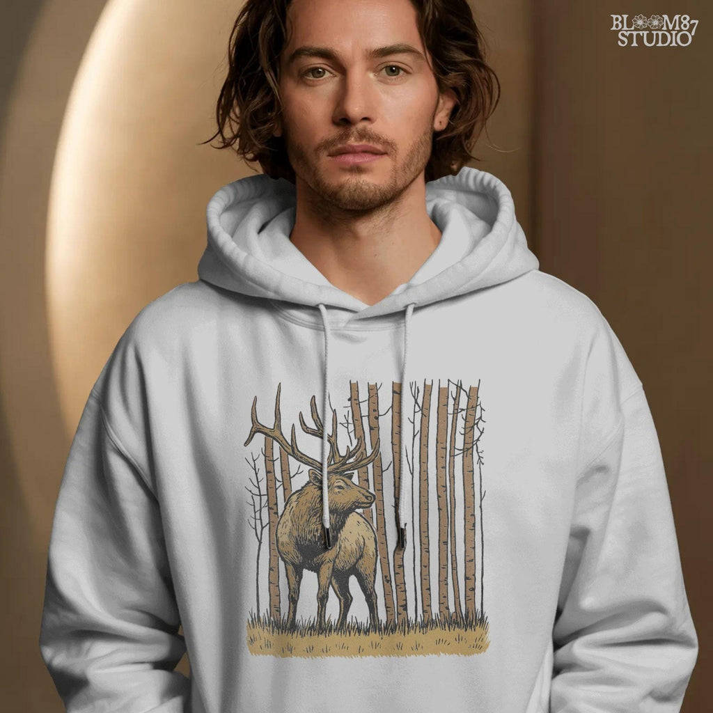 Solid version:
“Elk with large antlers standing in birch forest on grass – rustic deer sublimation PNG for hunting and outdoor crafts”

Distressed version:
“Vintage distressed elk sublimation PNG of deer with antlers in birch forest – rustic hunting and woodland shirt design”