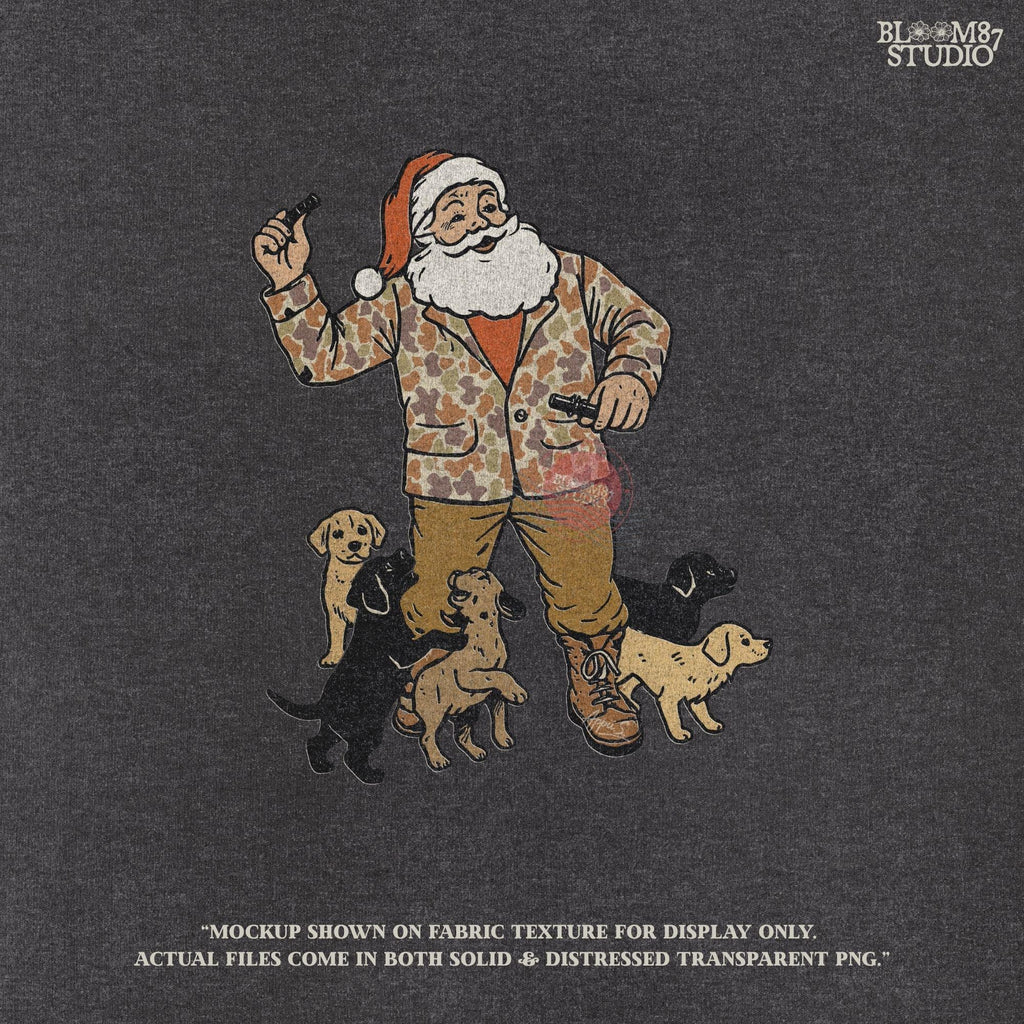 Christmas Dog PNG: Santa Camo, Holiday Puppies Clipart (Digital Download)