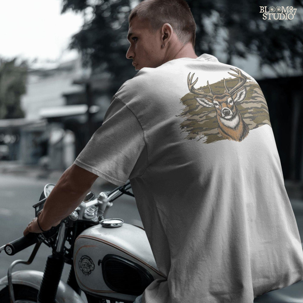 Solid version:
“Deer head with antlers in front of camouflage background – PNG for hunting sublimation, rustic lodge art, and fall crafts”

Distressed version:
“Vintage distressed PNG of deer head with antlers over camo background – rustic hunting design for shirts, mugs, and lodge décor”