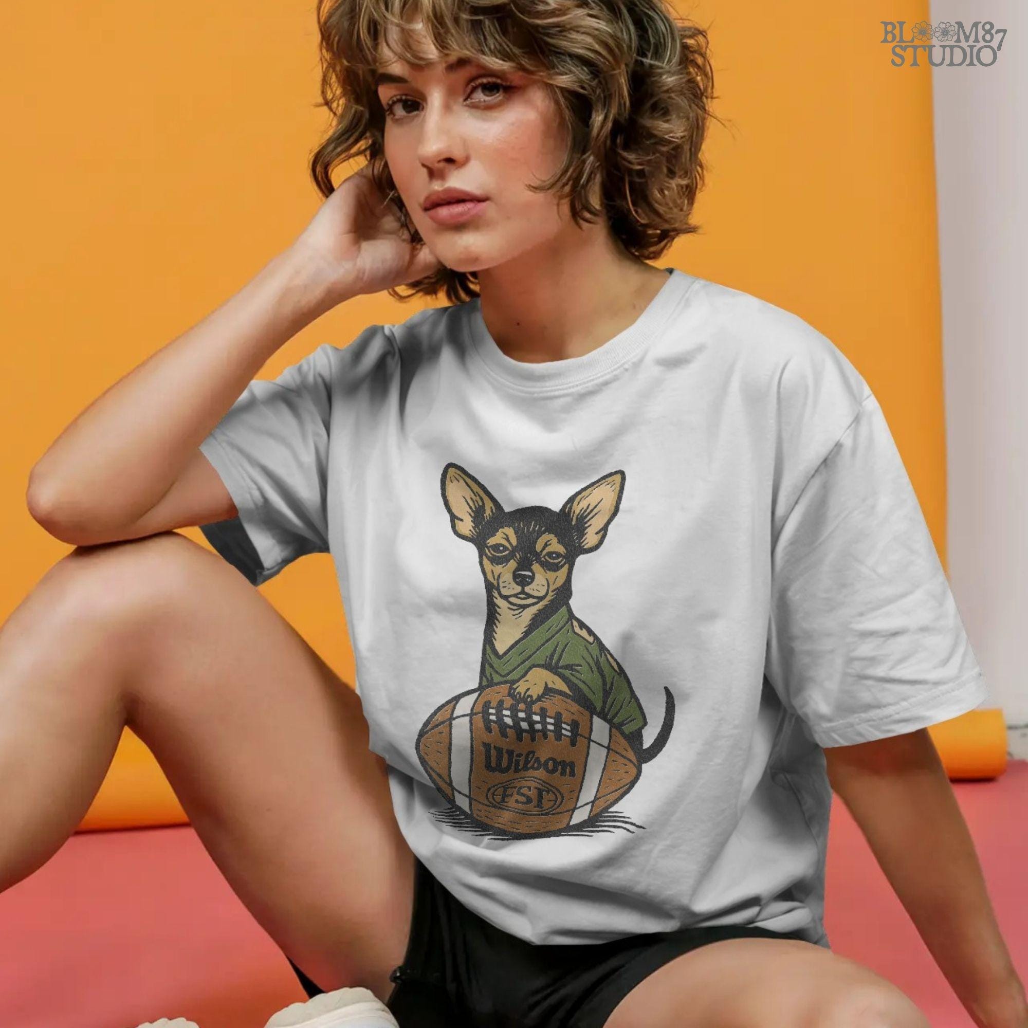 Chihuahua Football PNG: Game Day Dog Design (Digital Download)