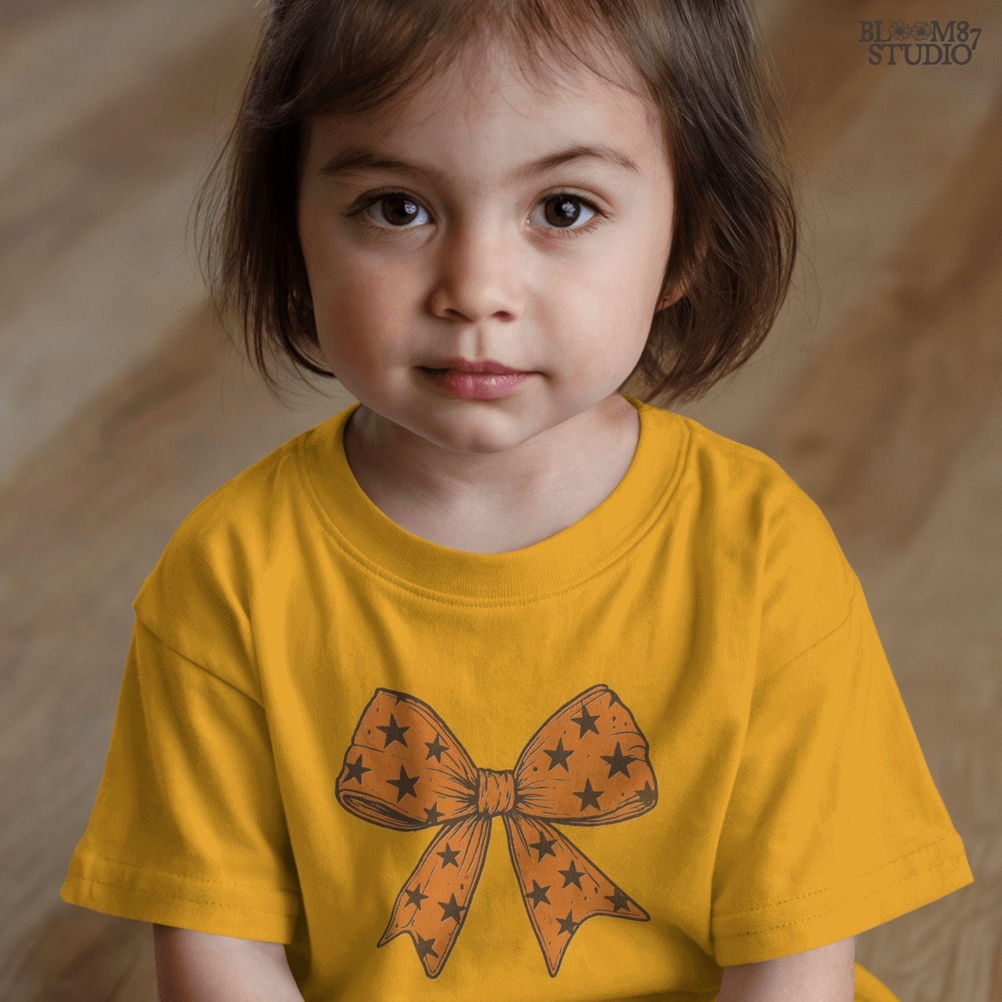 Solid version: "Orange Halloween bow with black star pattern, sublimation PNG ribbon clipart, solid version"

Distressed version: "Halloween bow sublimation PNG with orange star ribbon, vintage distressed textured style"