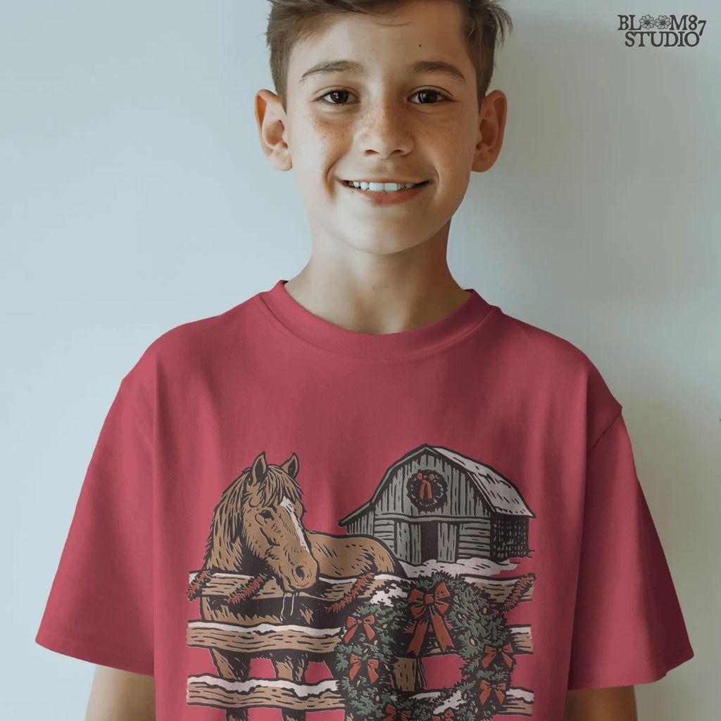 Solid version: "Christmas horse sublimation PNG with rustic barn snowy fence and holiday wreath farmhouse design solid style"

Distressed version: "Rustic Christmas horse with barn and wreath sublimation PNG winter farmhouse holiday clipart distressed style"