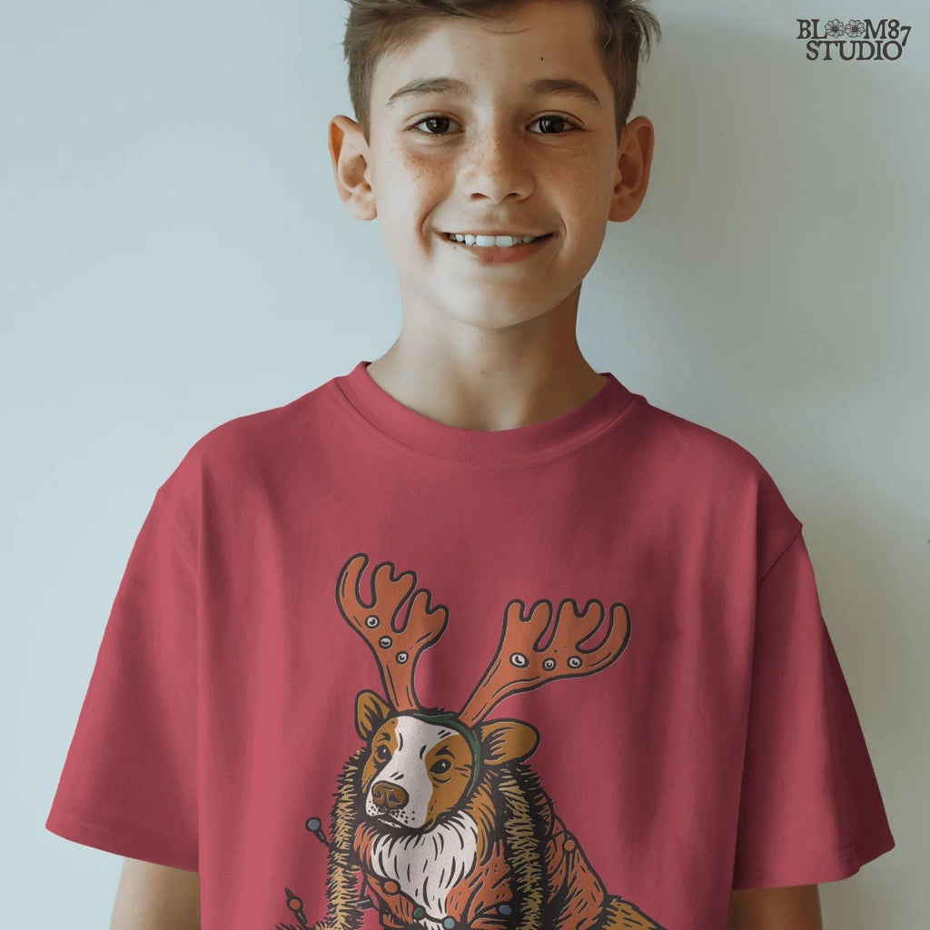 Solid version: "Christmas Corgi sublimation PNG dog in reindeer costume with holiday lights festive clipart solid style"

Distressed version: "Corgi Christmas dog in reindeer outfit with lights sublimation PNG rustic festive clipart distressed style"