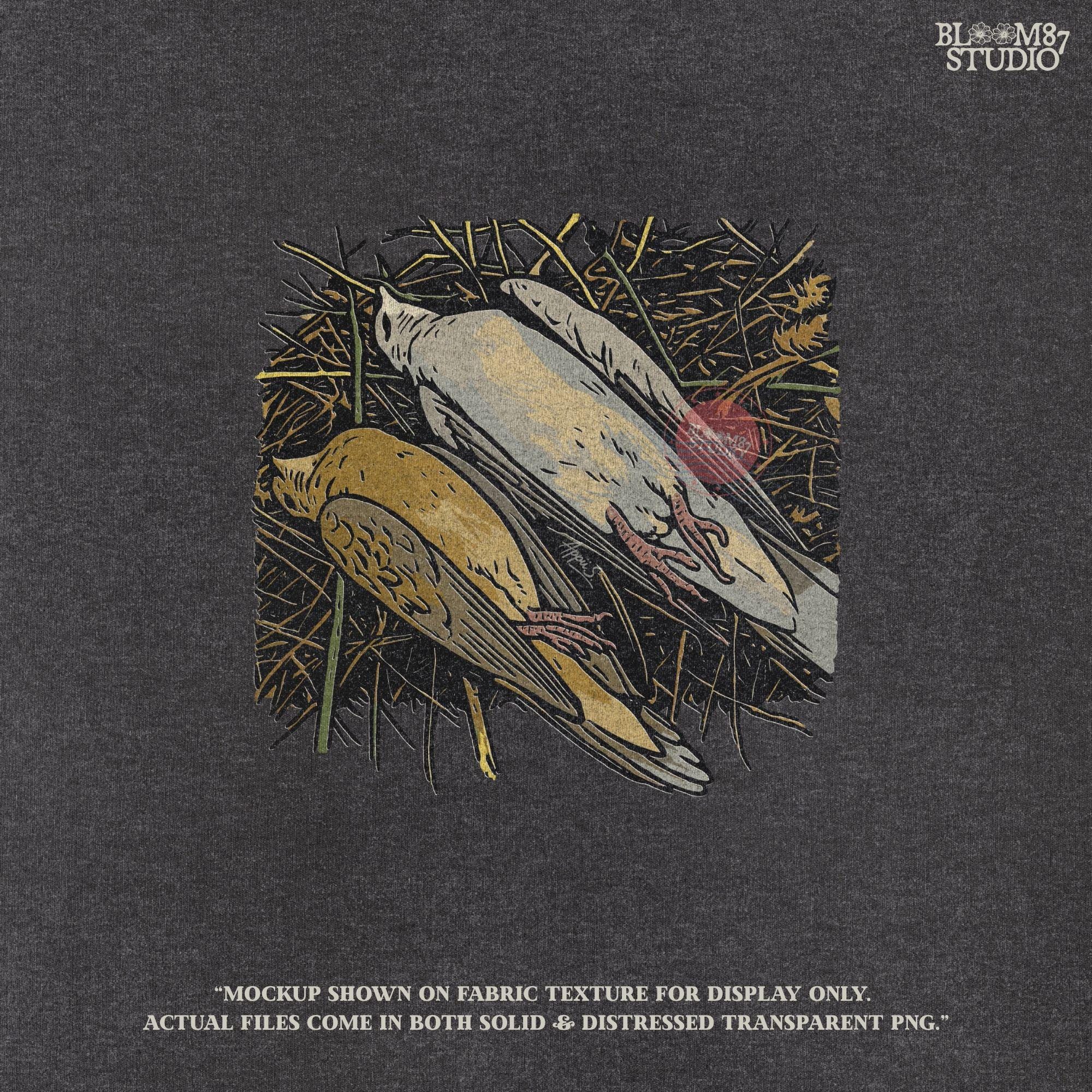 Solid version: "Dove hunting sublimation PNG with rustic game birds detailed clipart for outdoorsman and hunting shirt crafts solid design"

Distressed version: "Distressed dove hunting sublimation PNG rustic game bird clipart for lodge décor, country crafts, and hunting shirts"