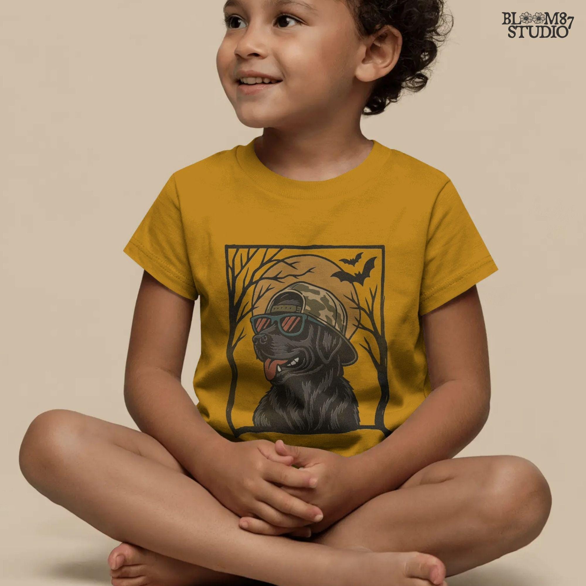 Solid version:
“Black Labrador Retriever wearing sunglasses and camo hat under full moon with bats – Halloween sublimation PNG for shirts and crafts”

Distressed version:
“Vintage distressed Black Lab Halloween sublimation PNG of Labrador Retriever in sunglasses and camo hat under moon with bats”