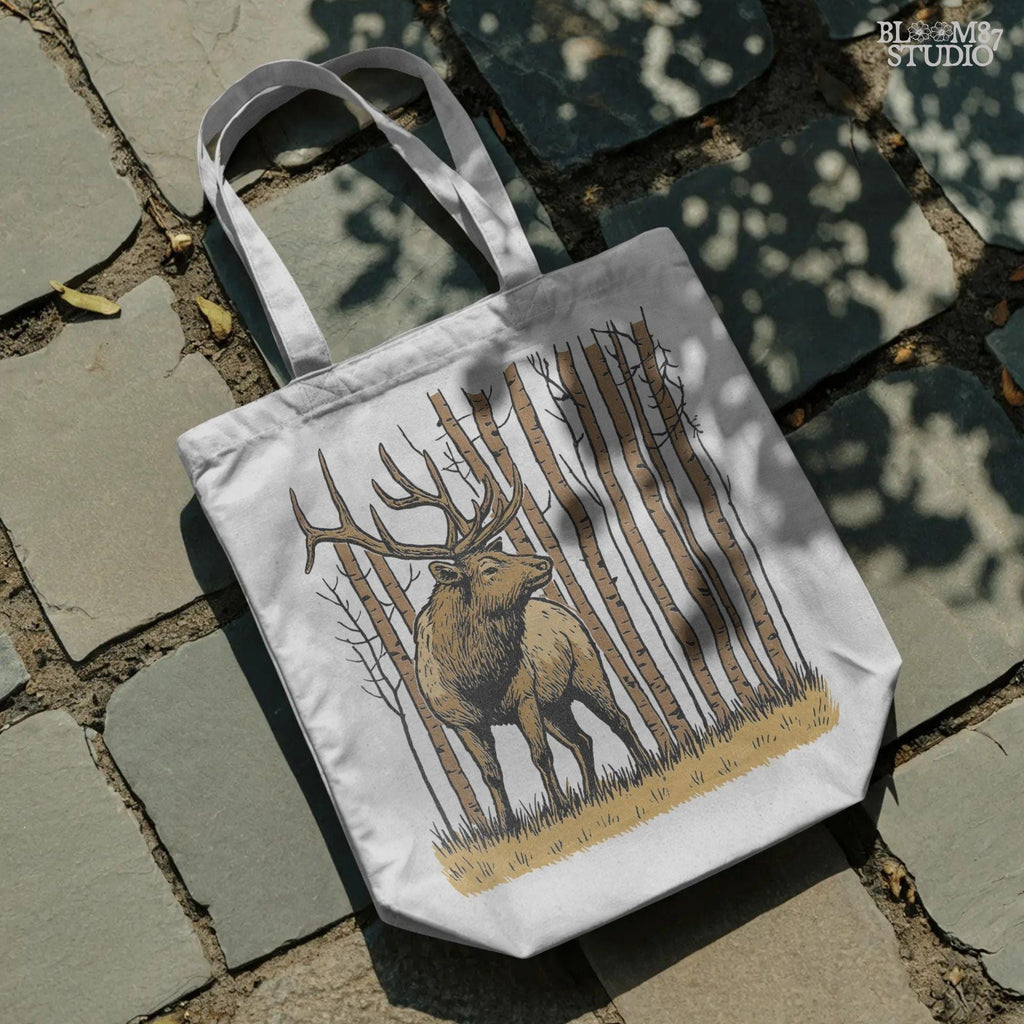 Solid version:
“Elk with large antlers standing in birch forest on grass – rustic deer sublimation PNG for hunting and outdoor crafts”

Distressed version:
“Vintage distressed elk sublimation PNG of deer with antlers in birch forest – rustic hunting and woodland shirt design”