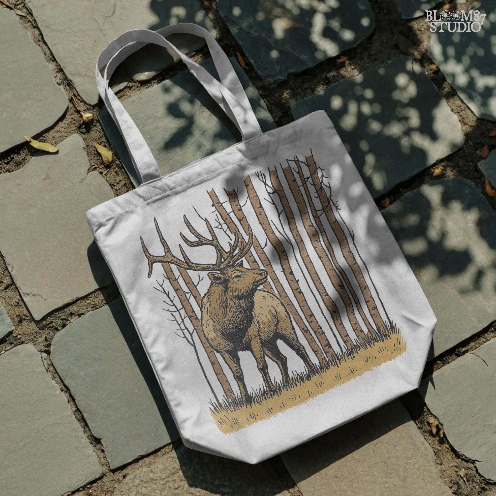 Solid version:
“Elk with large antlers standing in birch forest on grass – rustic deer sublimation PNG for hunting and outdoor crafts”

Distressed version:
“Vintage distressed elk sublimation PNG of deer with antlers in birch forest – rustic hunting and woodland shirt design”