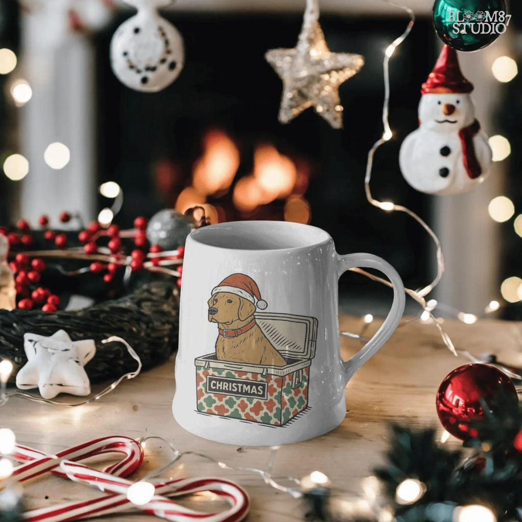 Solid version:
“Yellow lab dog wearing Santa hat sitting inside Christmas cooler box – holiday sublimation PNG for festive crafts and pet lover gifts”

Distressed version:
“Vintage distressed PNG of yellow lab with Santa hat in Christmas cooler – festive sublimation design for winter crafts and holiday décor”