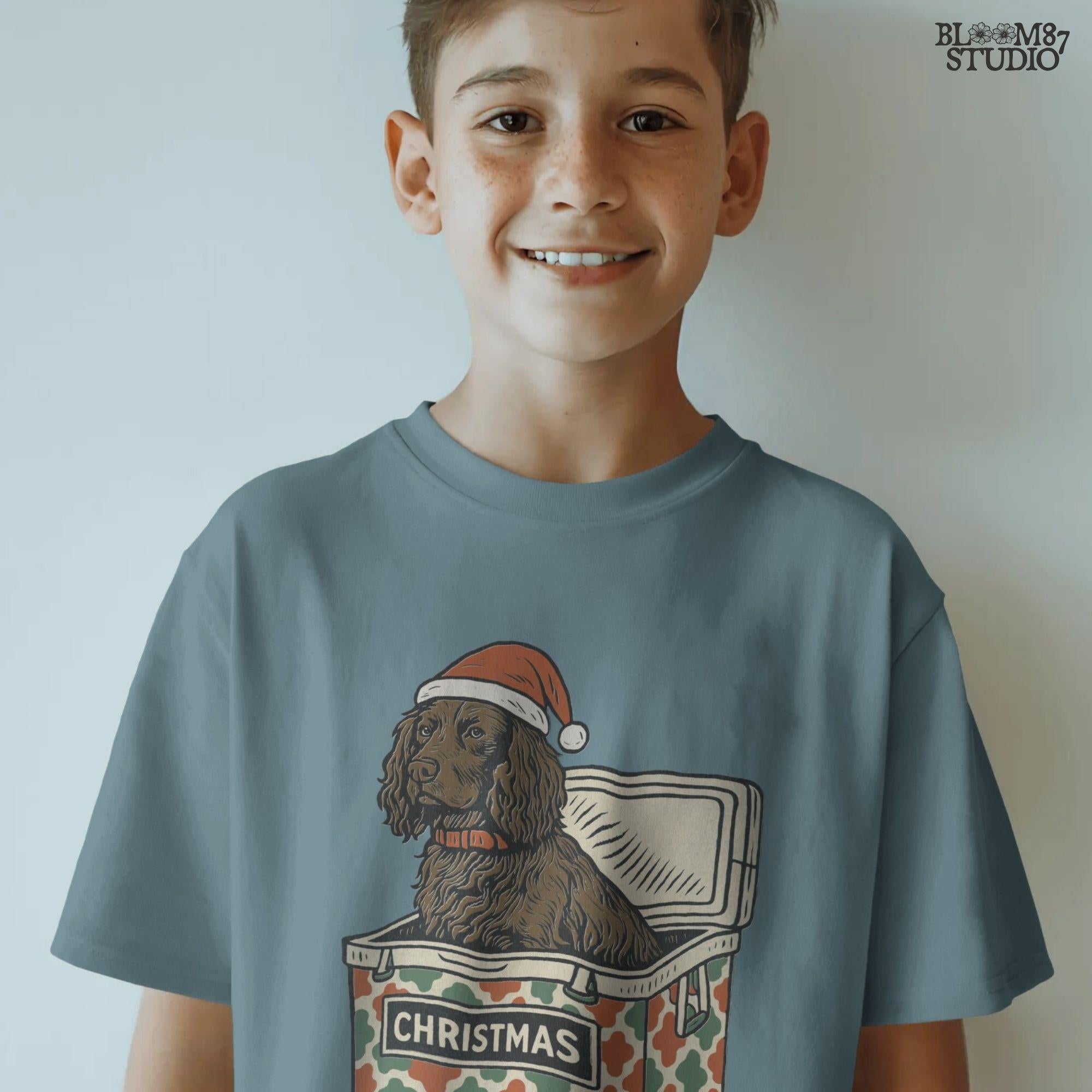 “Brown spaniel dog wearing Santa hat sitting inside Christmas cooler box – holiday sublimation PNG for festive crafts and pet lover gifts”

Distressed version:
“Vintage distressed PNG of spaniel dog with Santa hat in Christmas cooler – festive sublimation design for winter crafts and holiday décor”