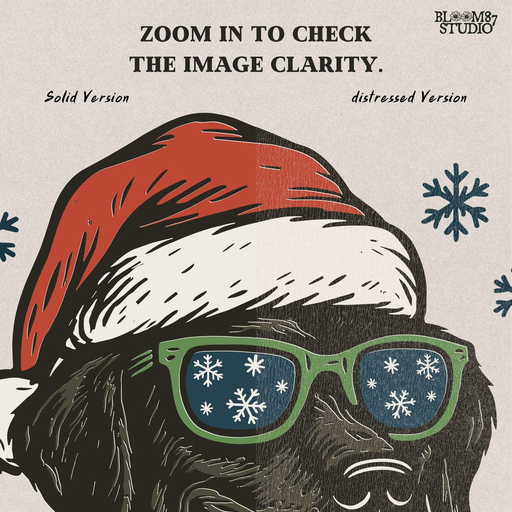 Festive Labrador dog wearing Santa hat and scarf with snowflakes, ideal Christmas PNG for sublimation, Cricut, and Silhouette projects.