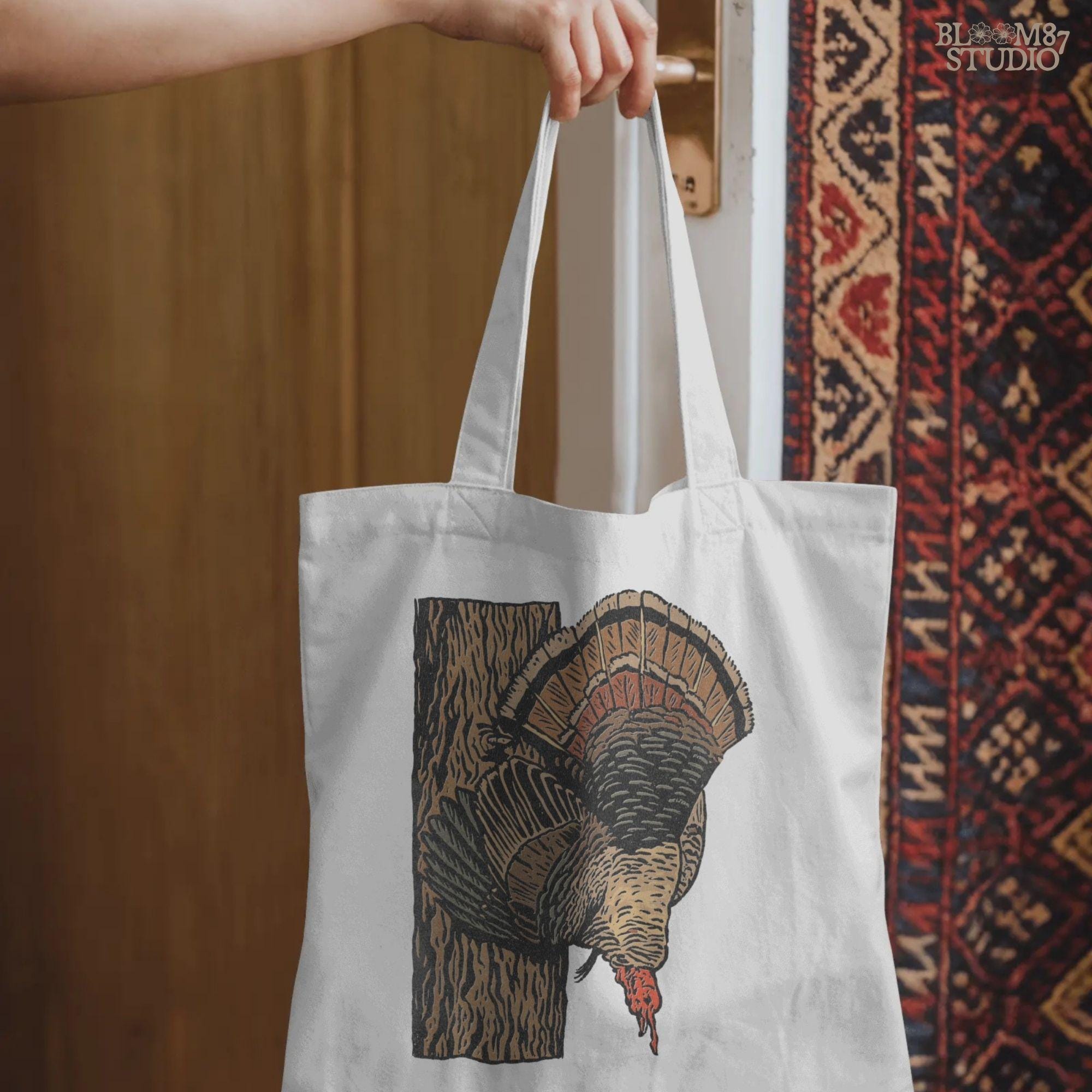 Turkey hunting PNG illustration showing wild turkey in natural setting, great for hunting season sublimation, rustic lodge wall decor, Thanksgiving crafts, and farmhouse apparel.