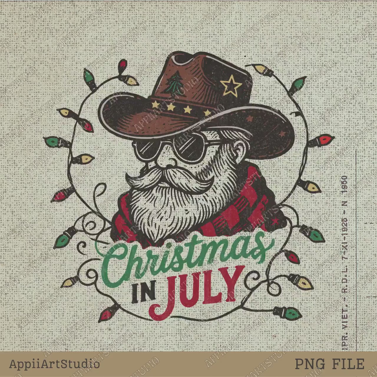 Western Christmas In July Png Cowboy Santa Westerner Vintage Deserts Sublime Design Png Downloadable Transparent Background Clipart